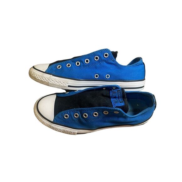 Converse All Star Low Top - Blue And Black Size 5.5 Child's Slip On Shoe No Lace - Picture 5 of 7